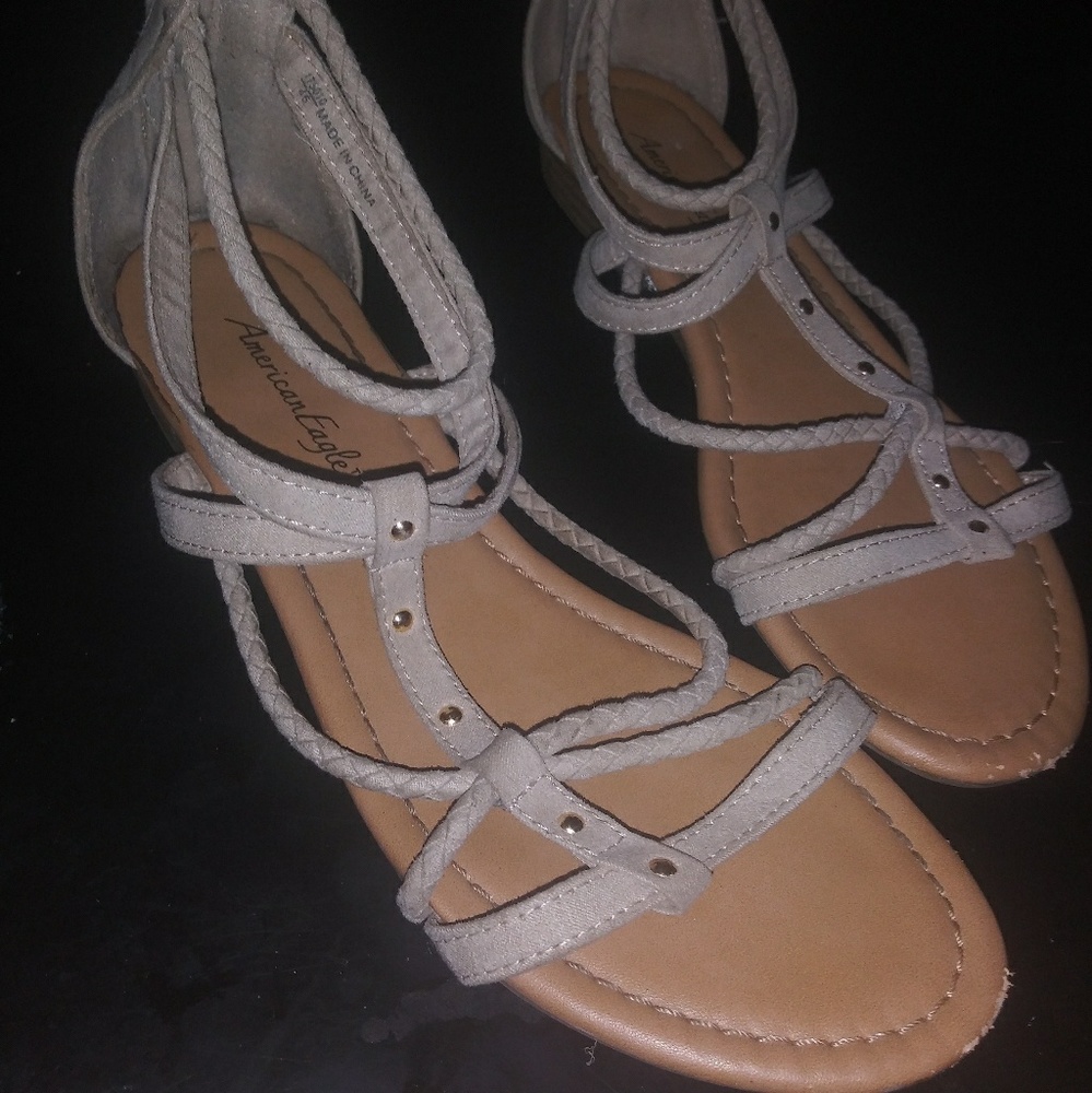 Tan strappy sandals